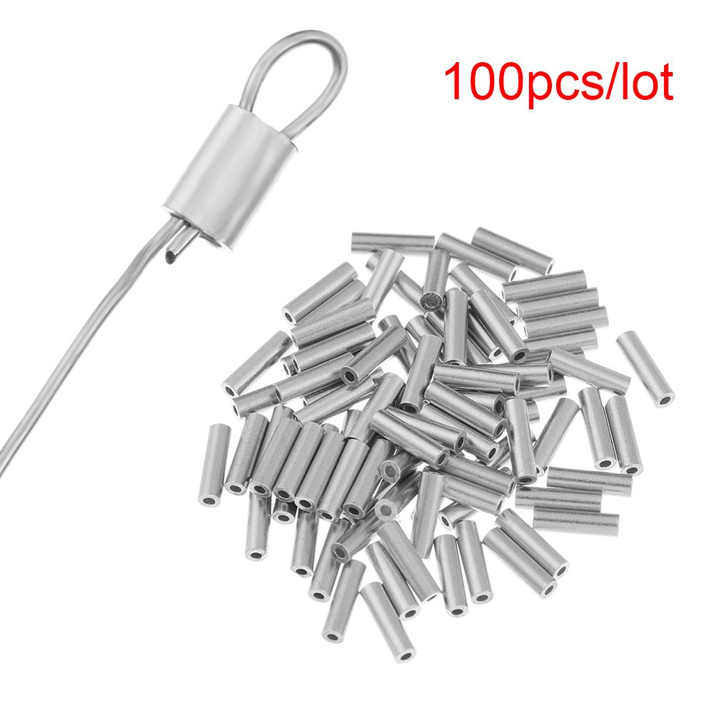 Monofilament Line - 100PCs/Lot 0.8mm/1.0mm/1.2mm/1.4mm/1.6mm/1.8mm Round Real Aluminum Tube