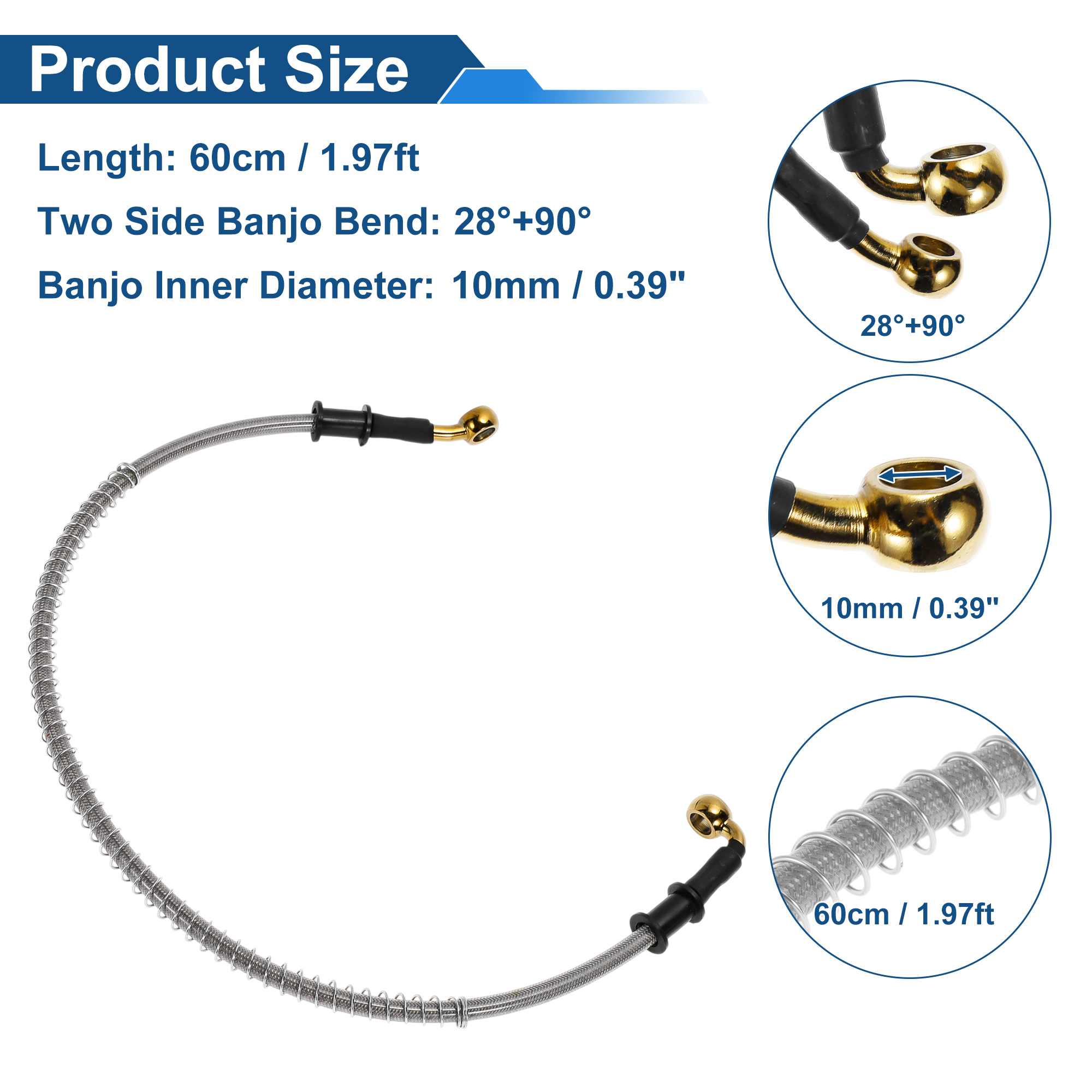 UXCELL 60cm Motorcycle Brake C - Braided Line ulasan dan harga