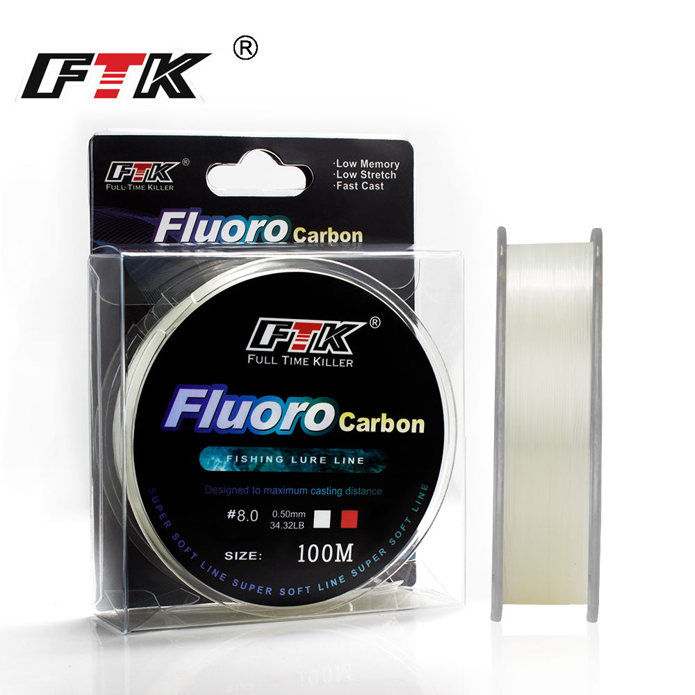 FTK 100m 4.13-34.32LB Fluoroca - Ice Fishing Line ulasan dan harga