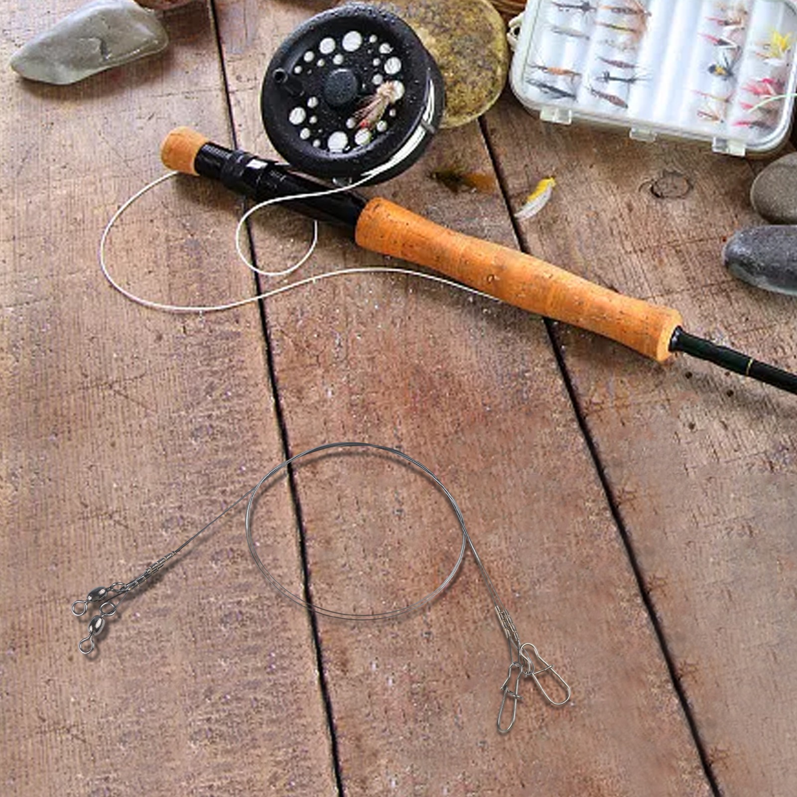 2pc Fishing Titanium Wire Lead - Leader Line ulasan dan harga