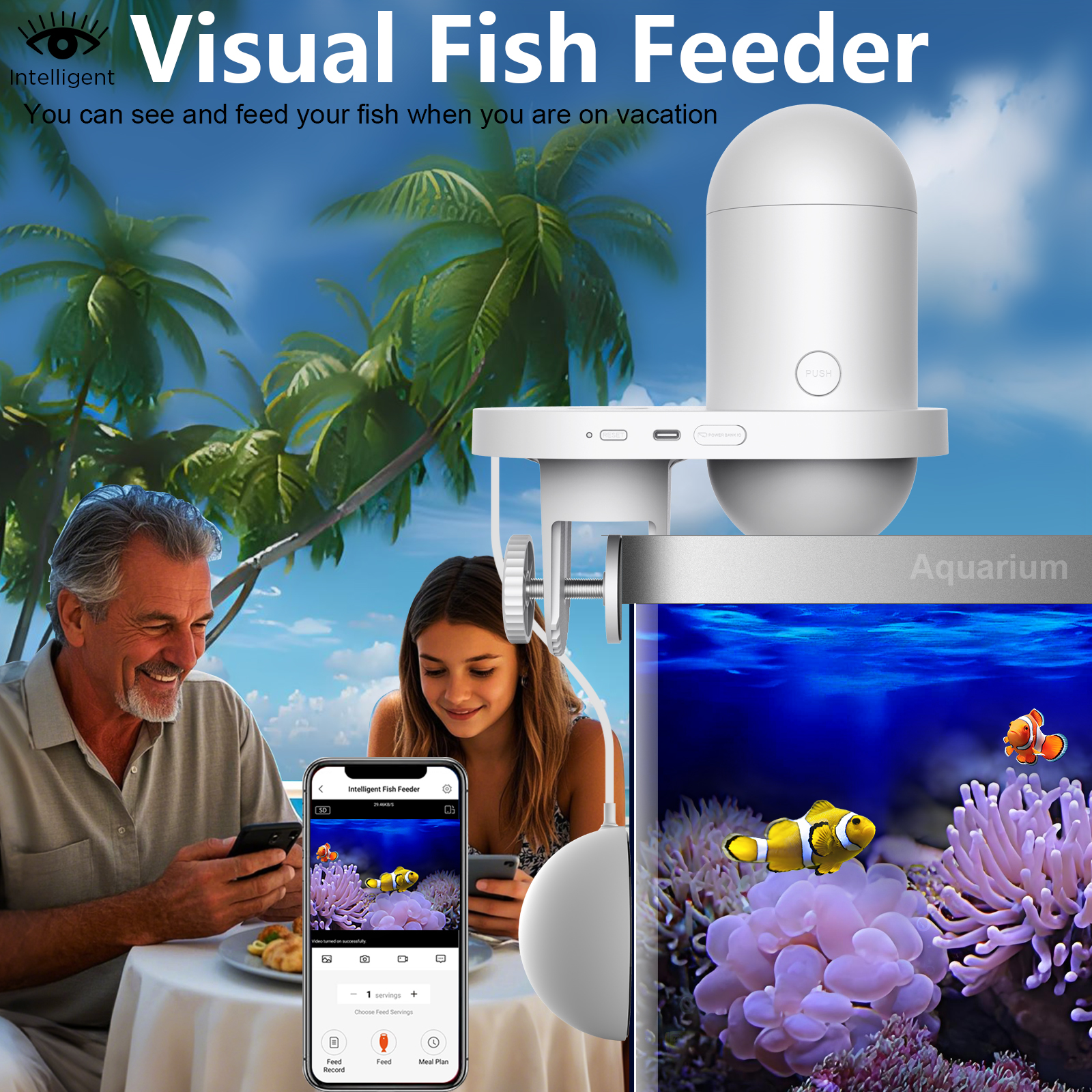 Automatic Fish Feeder With Cam - Fishing Line Dispenser ulasan dan harga