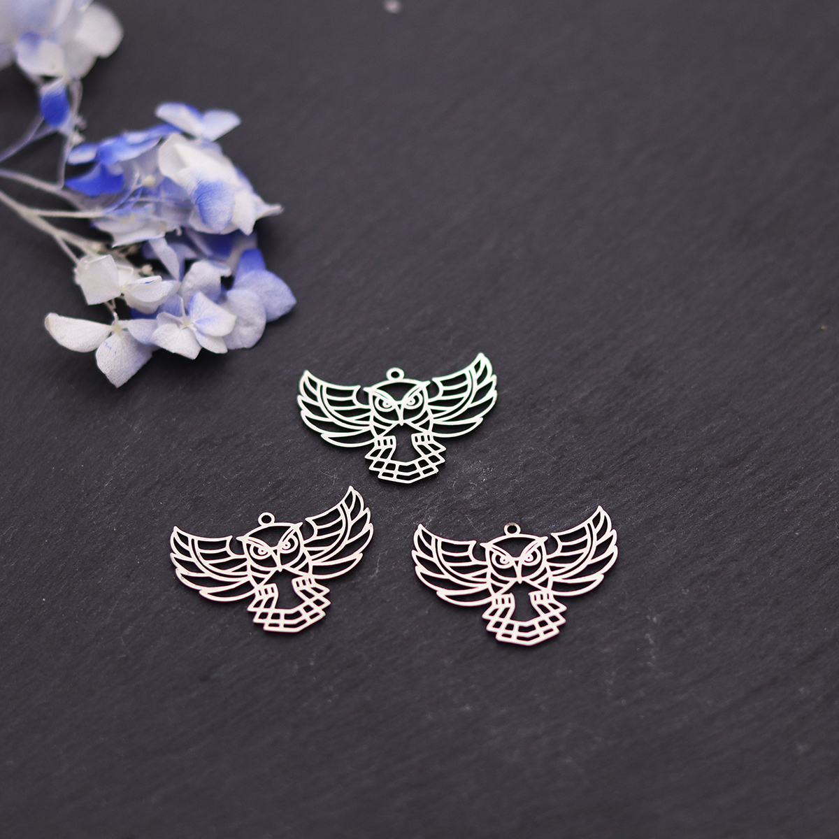 3pcs Owl Stainless Steel Charm - Fly Line ulasan dan harga