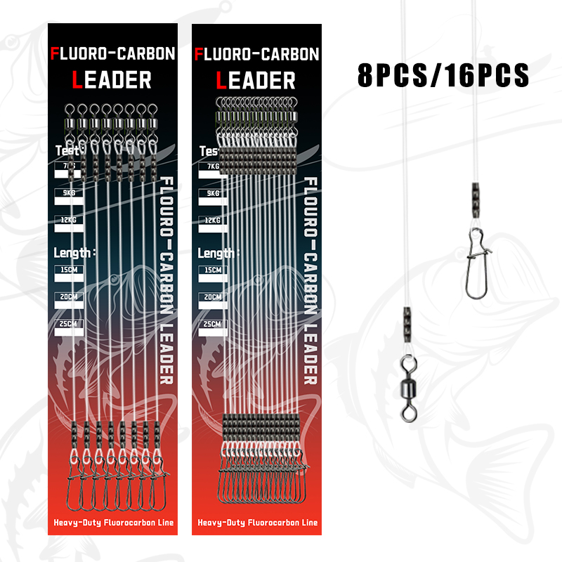 8/16pcs Fluorocarbon Wire Lead - Fluorocarbon Line ulasan dan harga